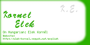 kornel elek business card